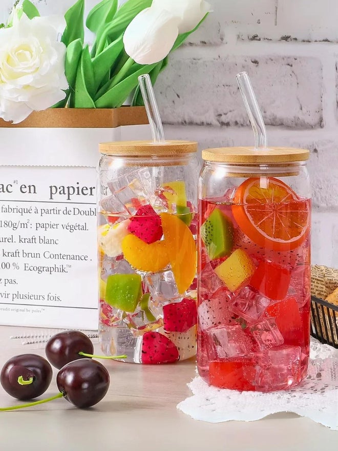1CHASE Set of 4 - Can-Shaped Sipper Glass 550ml - Image 4